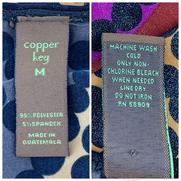 Copper Key Shimmery Kimono Style Plunging V-Neck Short Sleeve Top, Medium - Picture 16 of 16